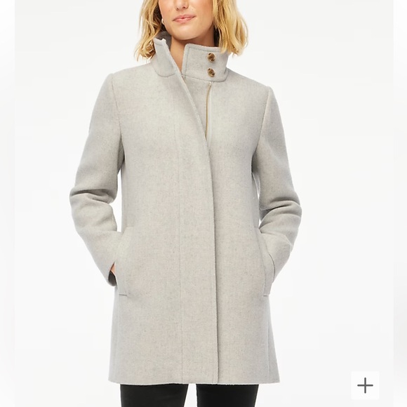 Brand New Never Worn Jcrew City coat with button neck - Picture 2 of 14